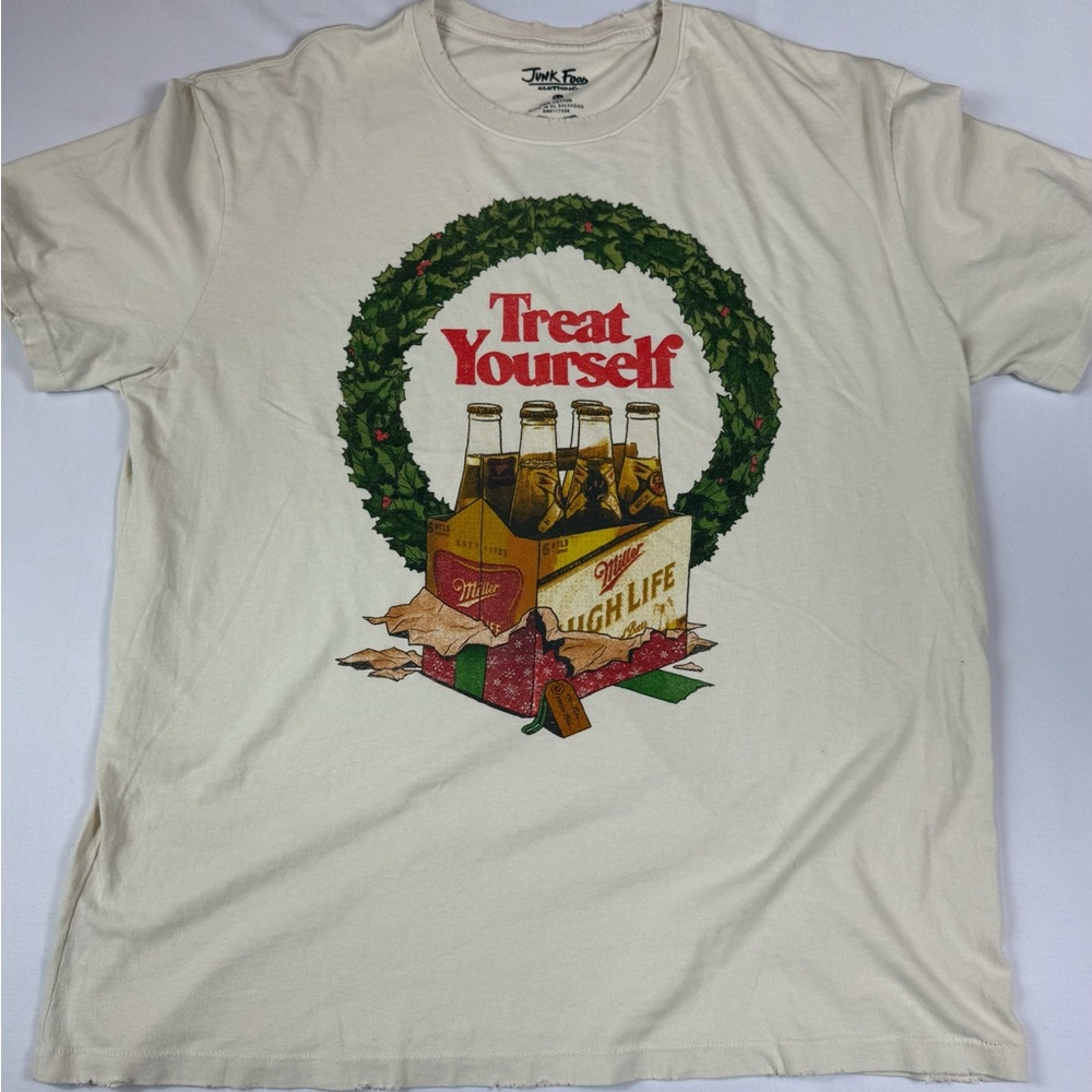 Junk Food Clothing Cream Tee with Graphic Print